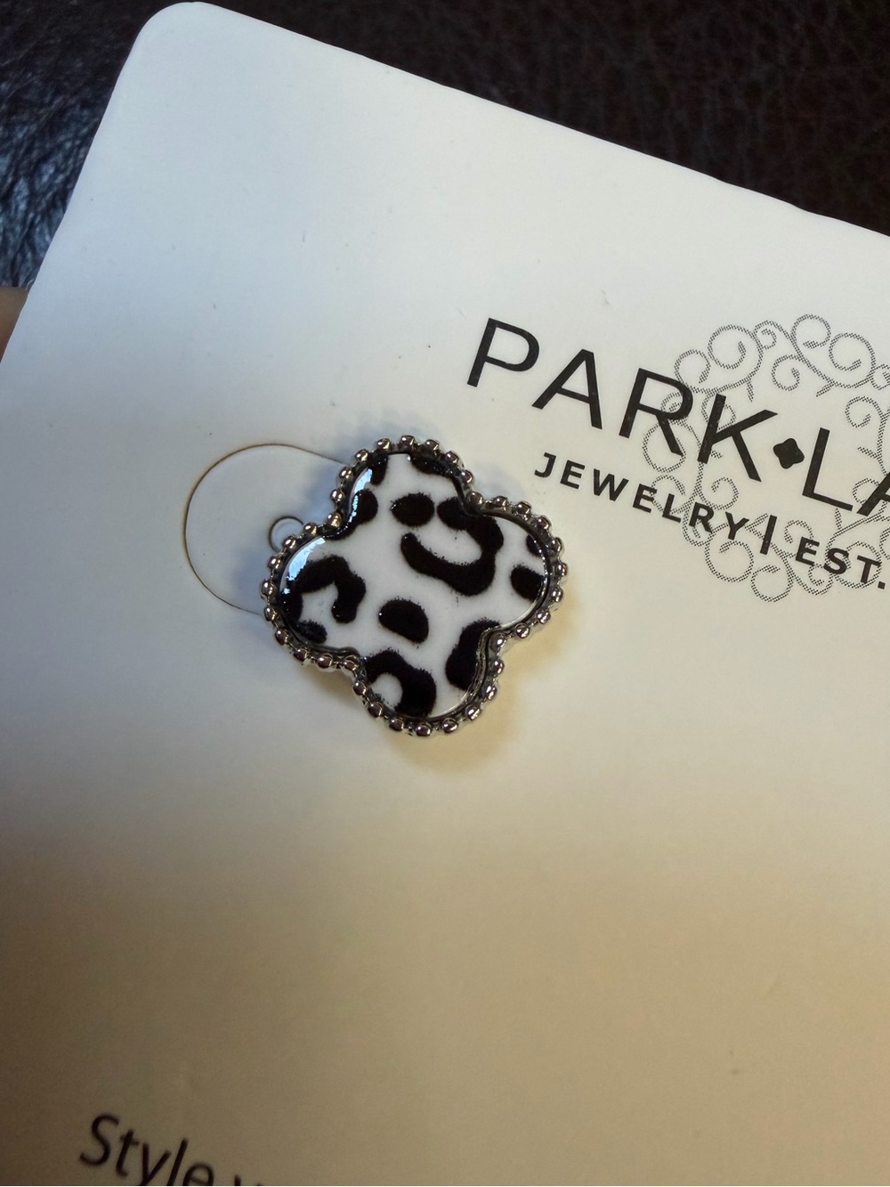 White Leopard “LANA” Stud Earrings by Park Lane - Picture 4 of 4